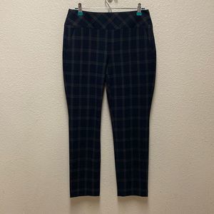 Cabi Dark Academia Plaid Pull On Pants Size 6